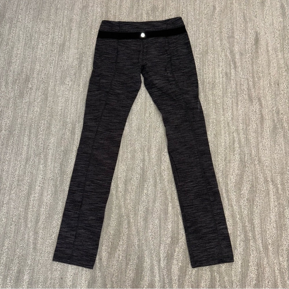 Lululemon Black & Gray Knit Women’s Full Length Leggings Size 6